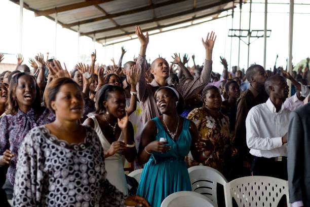 Worshippers at church service Bujumbura Burundi Worshippers at church service Bujumbura Burundi